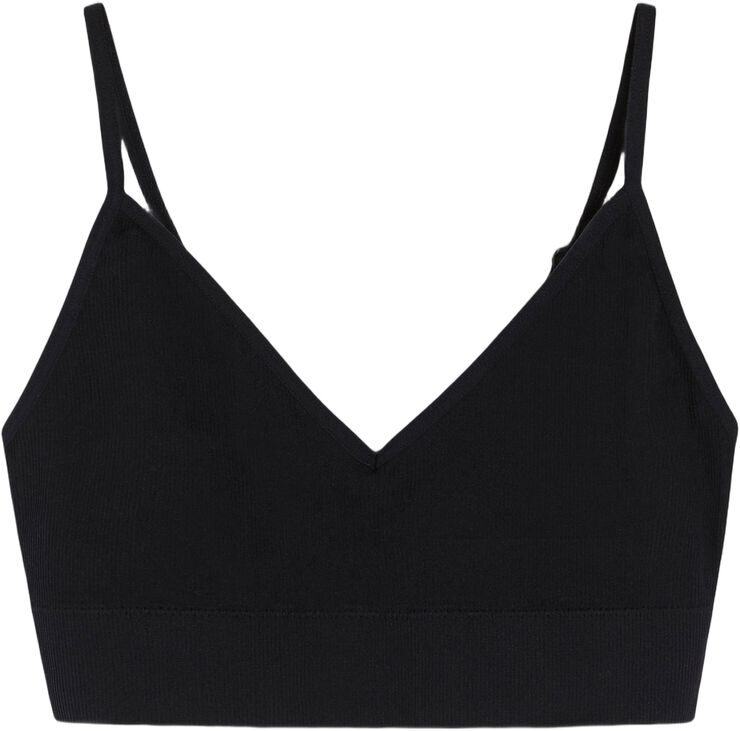 Myk ribbet bh uten sømmer med v-ringning