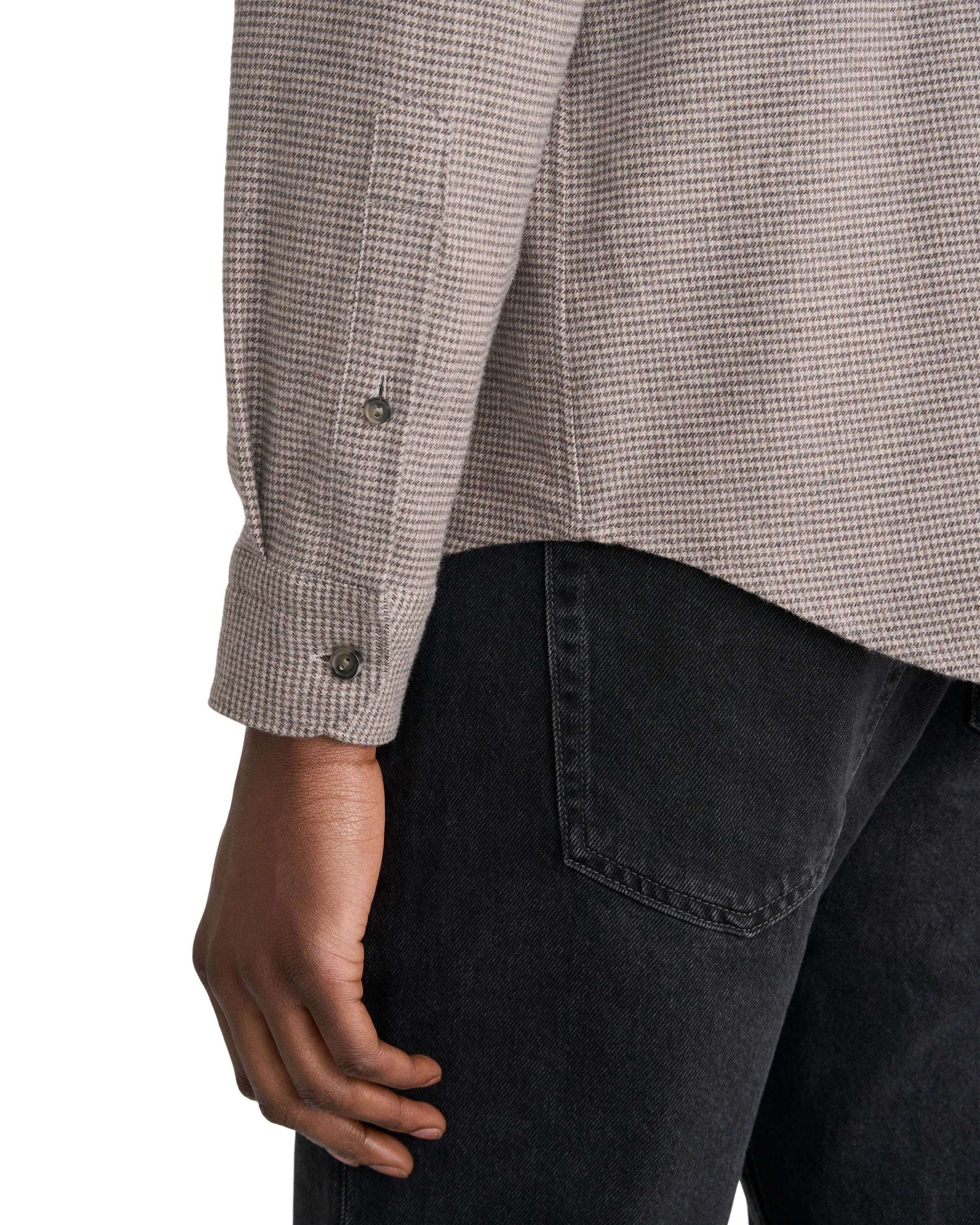 Houndstooth Check Flannel Shirt