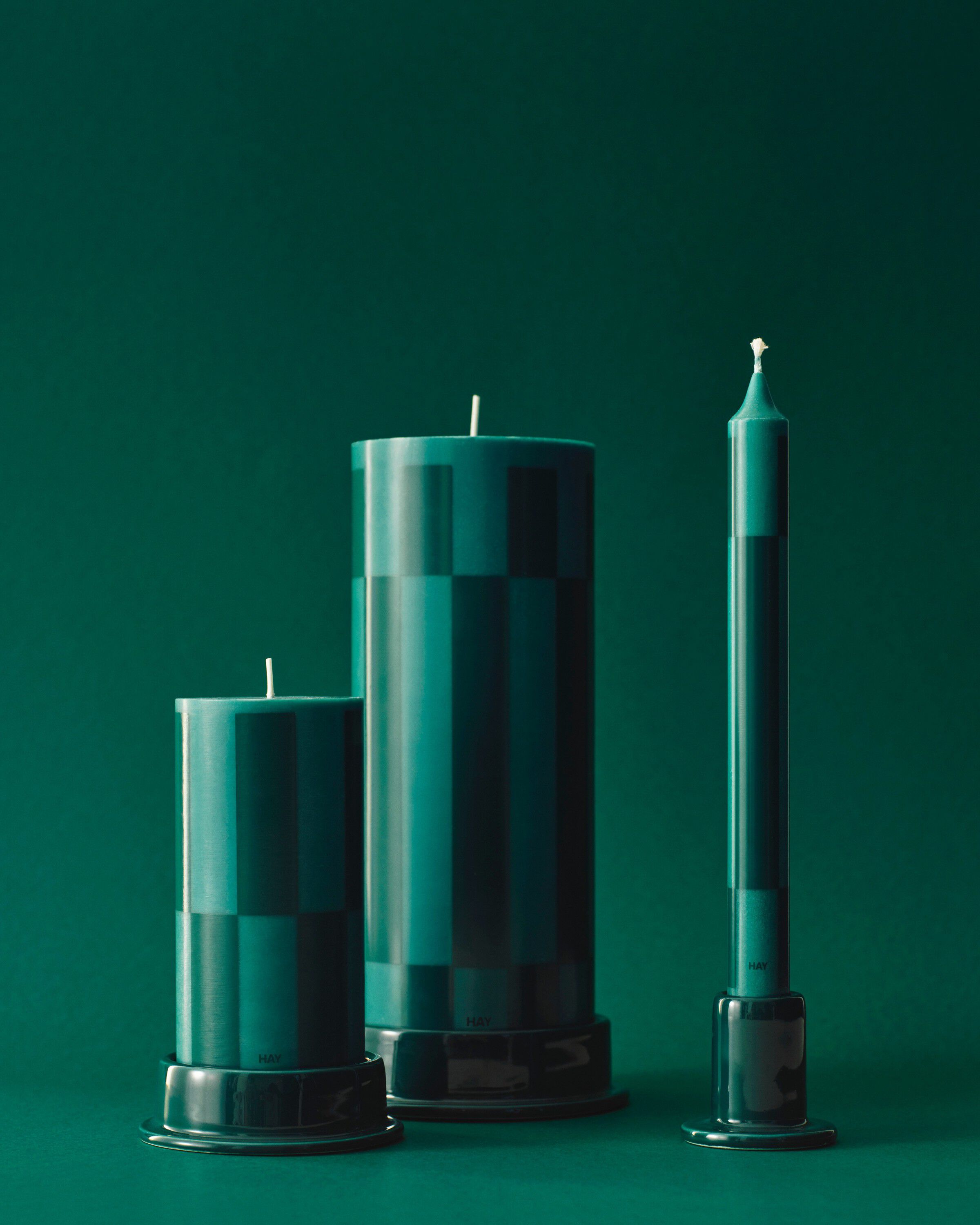 Column Candleholder-Small-Dark green