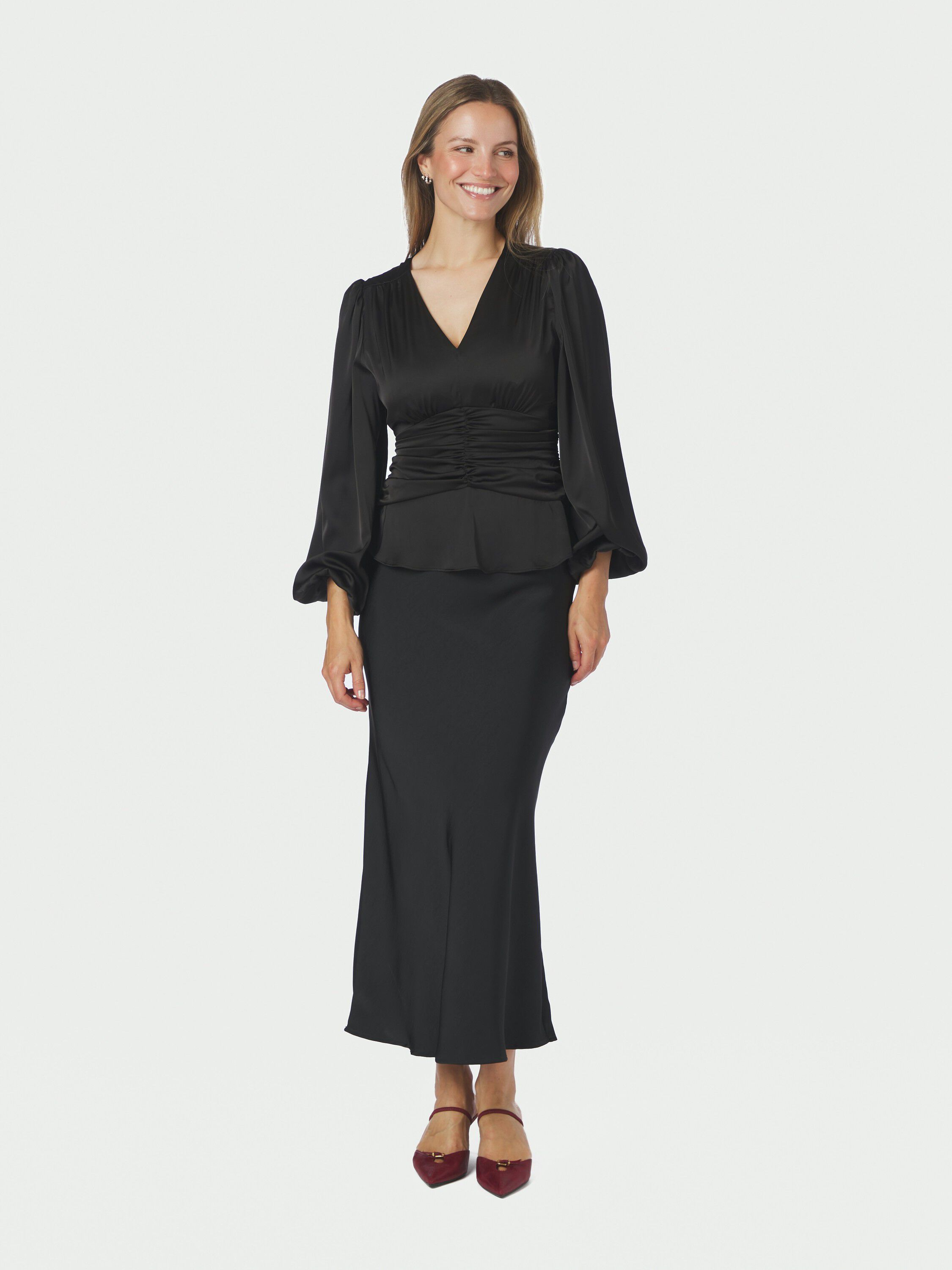 Pascal Drapy Satin Blouse