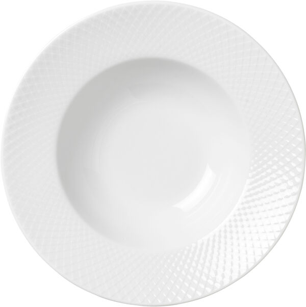 Rhombe Pastatallerken Ø24,5 cm hvid porcelæn