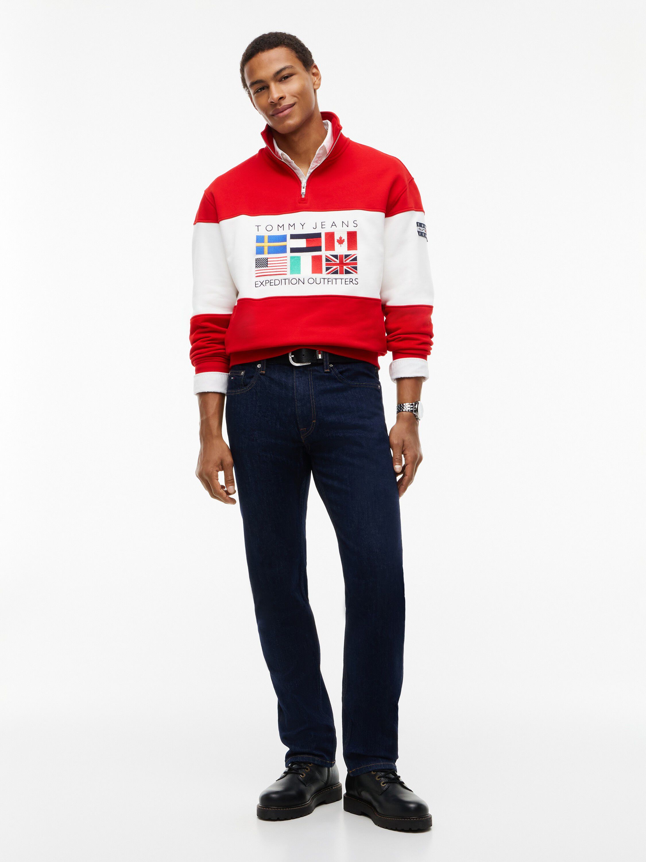 Fleece Mock Neck Quarter-Zip Sweatshirt