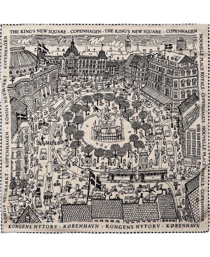 Geometric wool / silk Scarf - 61x61cm