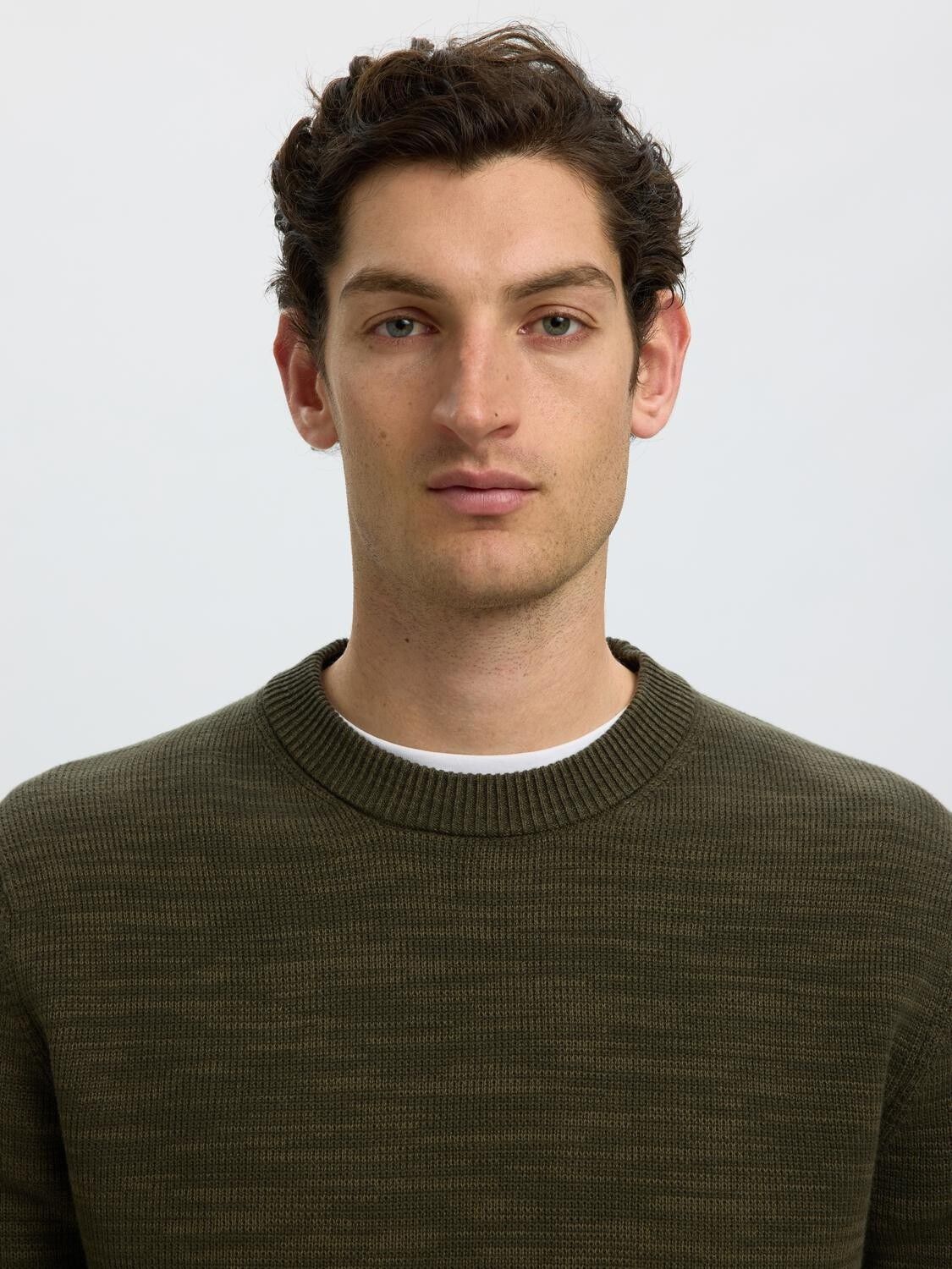SLHDANE LS KNIT STRUCTURE CREW NECK