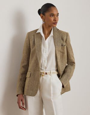 Linen Herringbone Blazer