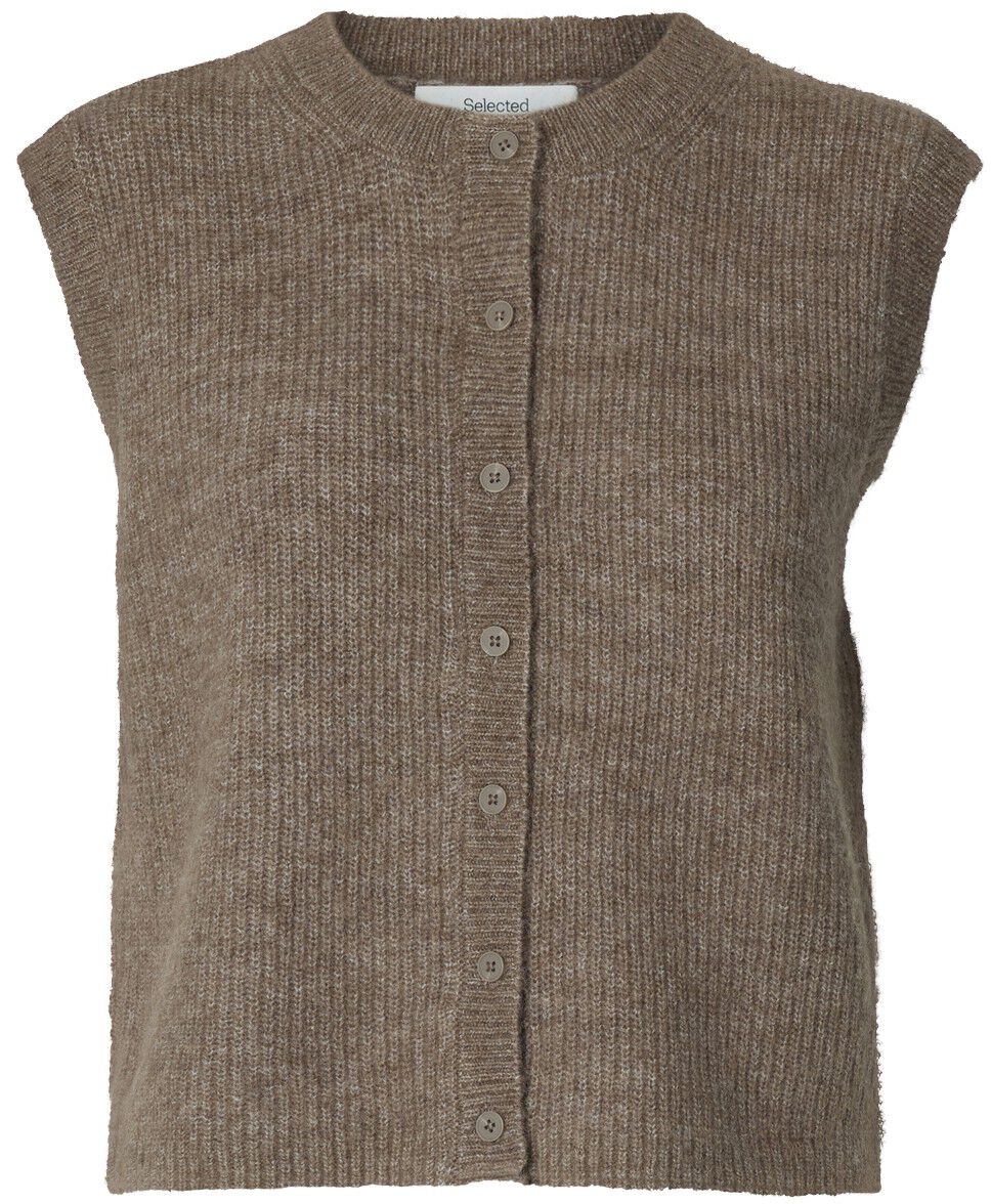 Slflulu Sl Button O-Neck Vest Noos