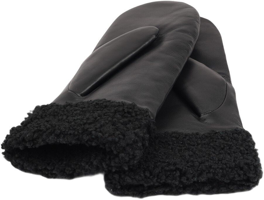 MATERA - FEMININE LEATHER MITTENS W/ CURLY SHEARLING