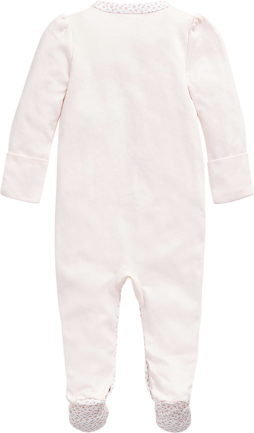 Floral-Trim Cotton Coverall