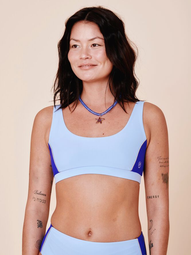 Agung Colorblock sporty bikini top - Nero