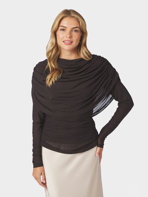 Lottuna Drapy Mesh Blouse