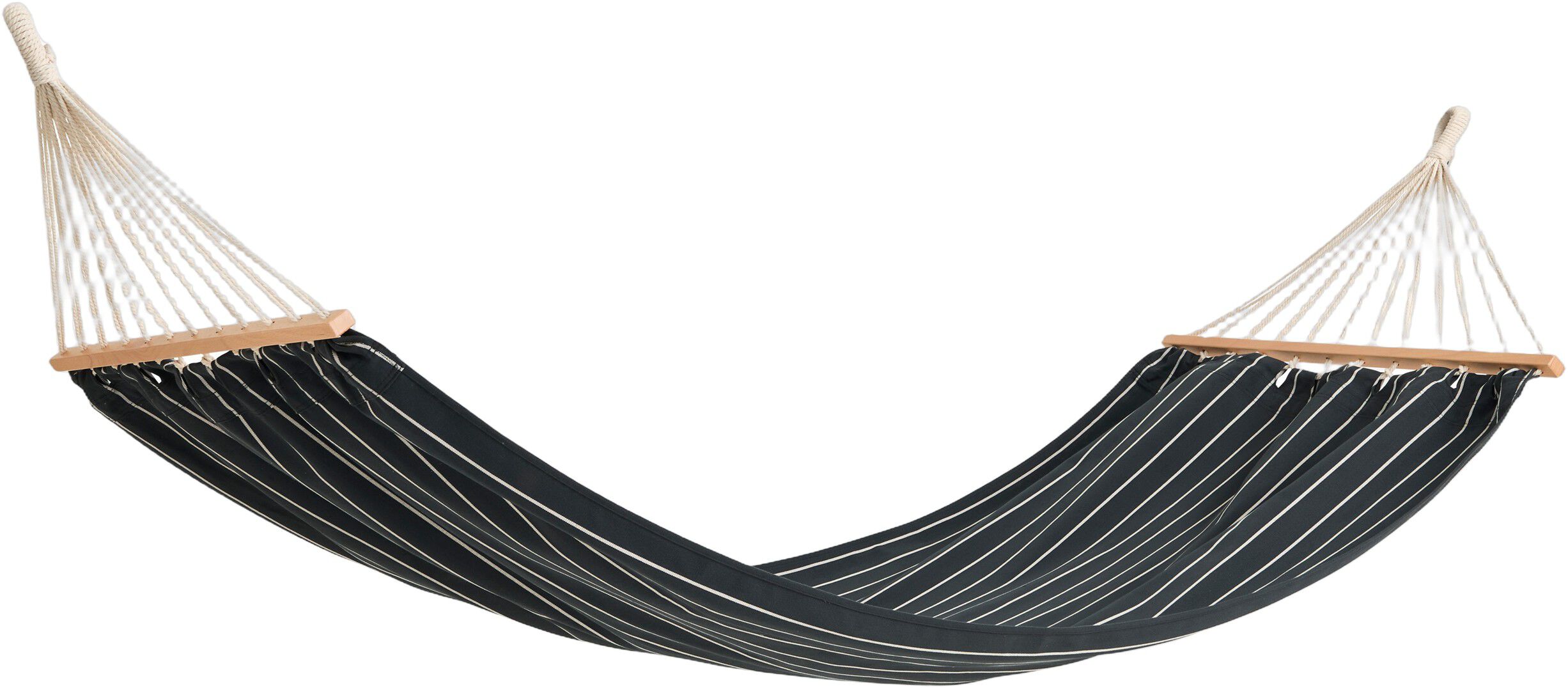 Outdoor Market Hammock - Black with beige stripe -