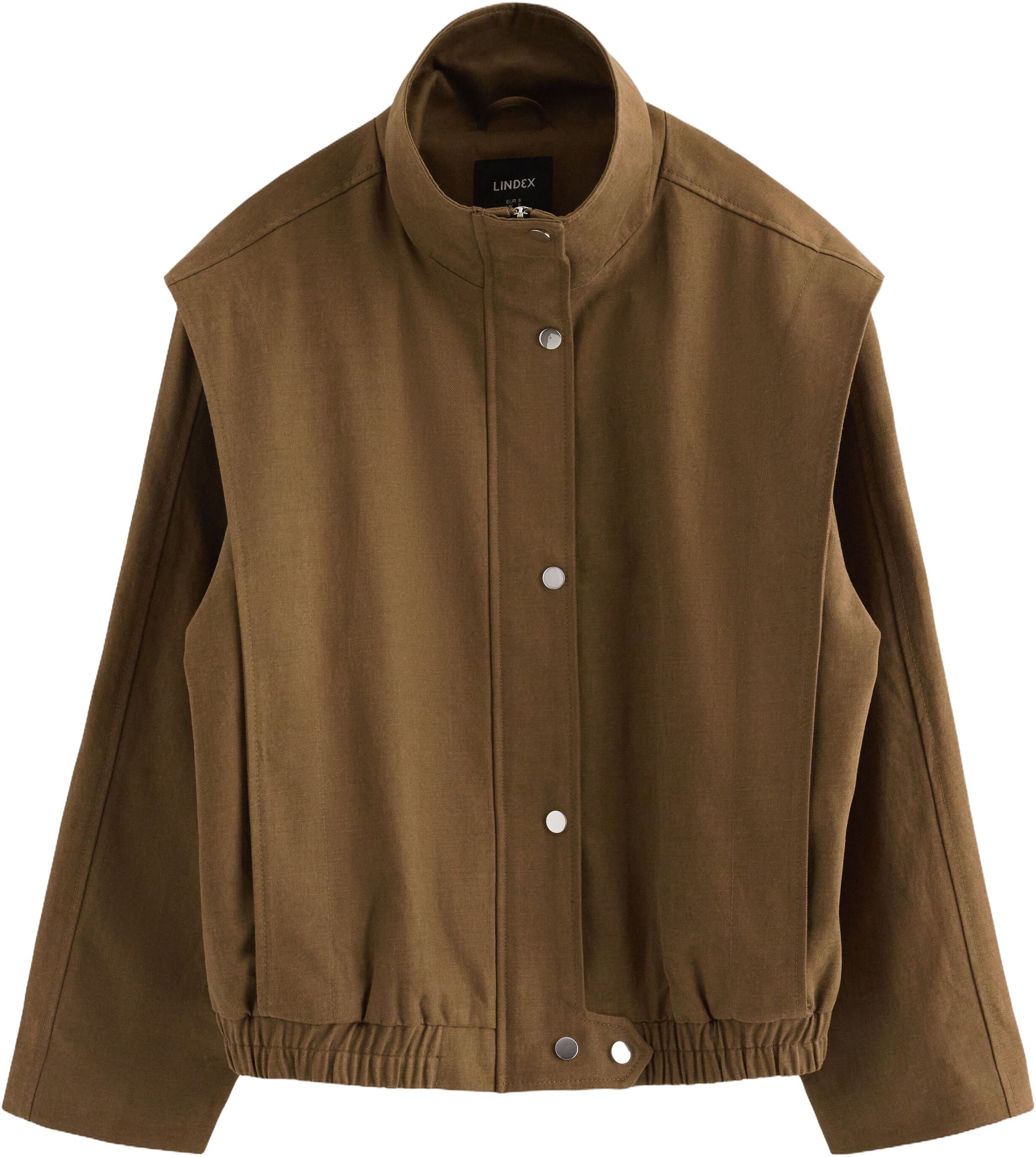 Woven jacket with a straight fit, f