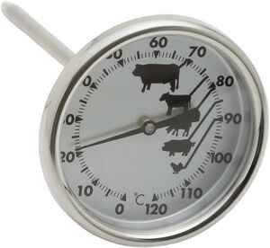 Steketermometer 12 cm Rustfritt stål/Glass