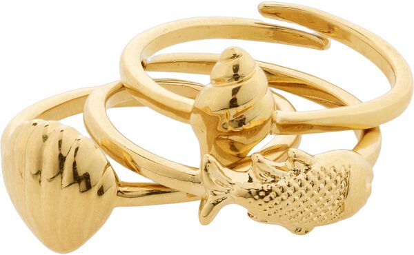 BREEZE rings 3-in-1 set gold-plated