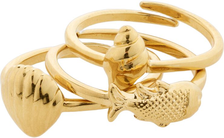BREEZE rings 3-in-1 set gold-plated