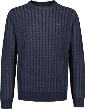 Recycled cable knit o-neck L/S