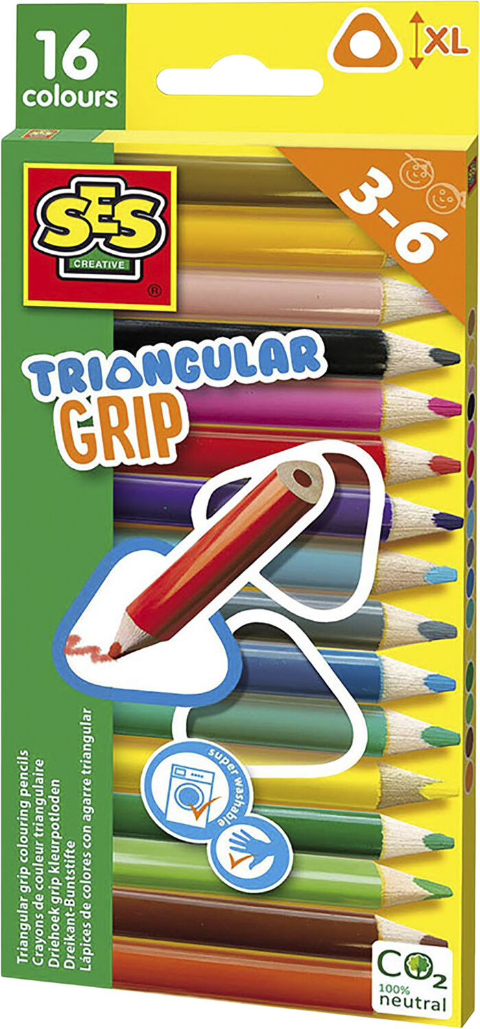 SES Creative - Farveblyanter - trekantede 16 stk