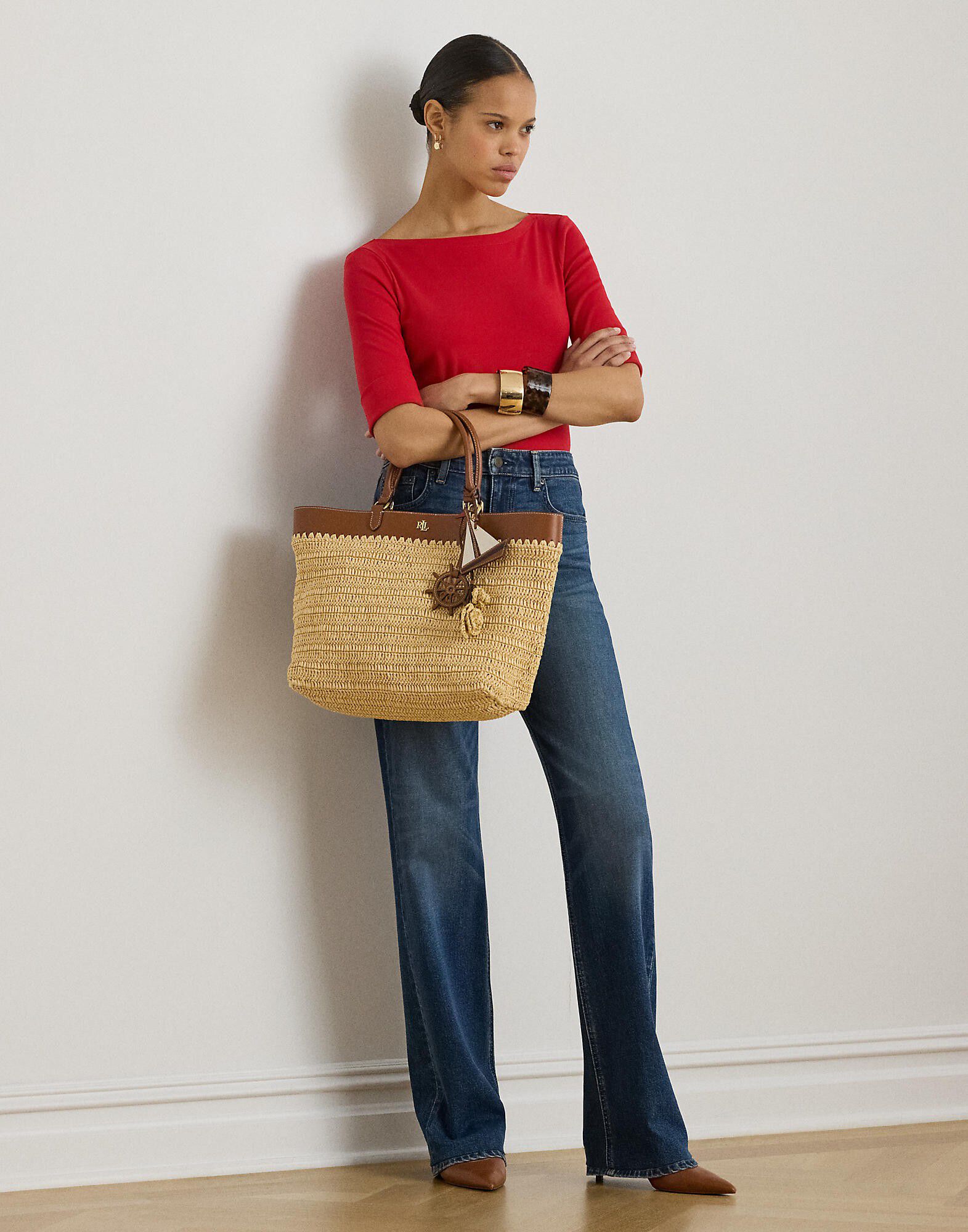 Stretch Cotton Boatneck Tee