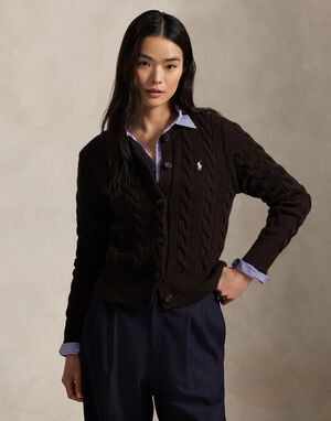 Cable-Knit Wool-Cashmere Cardigan
