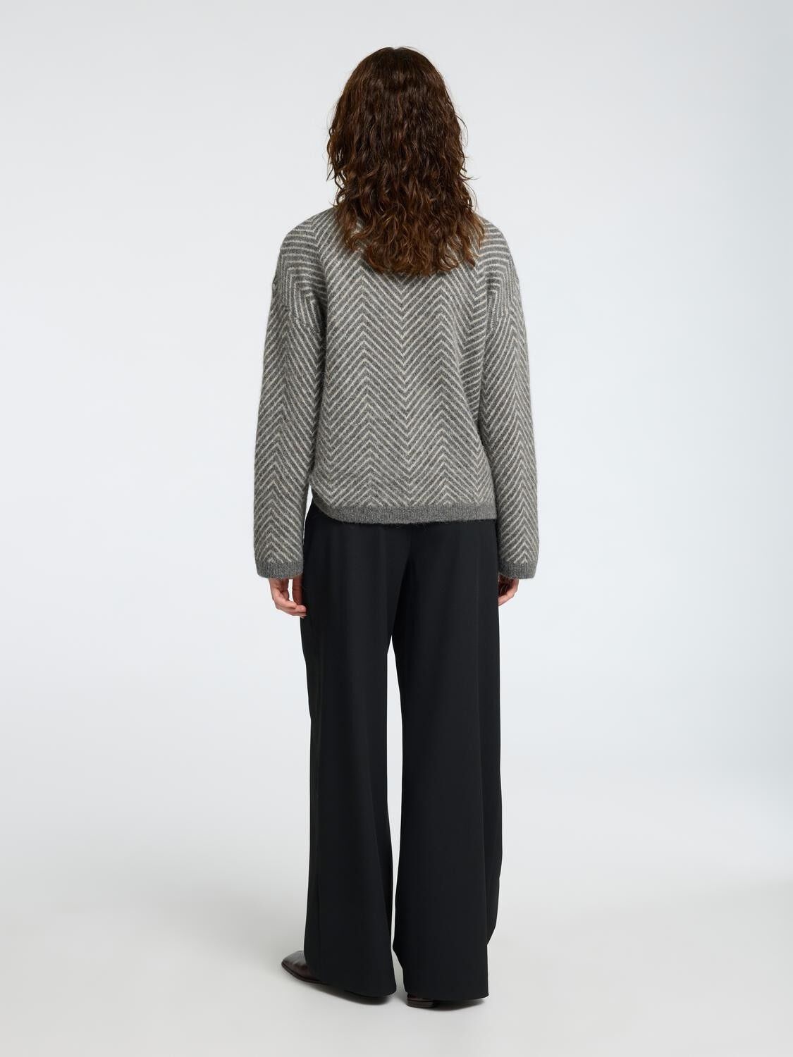SLFLULU LS HERRINGBONE KNIT HIGH NE