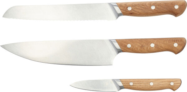 Knivsett Foresta 3 deler Eik/Rustfritt stål