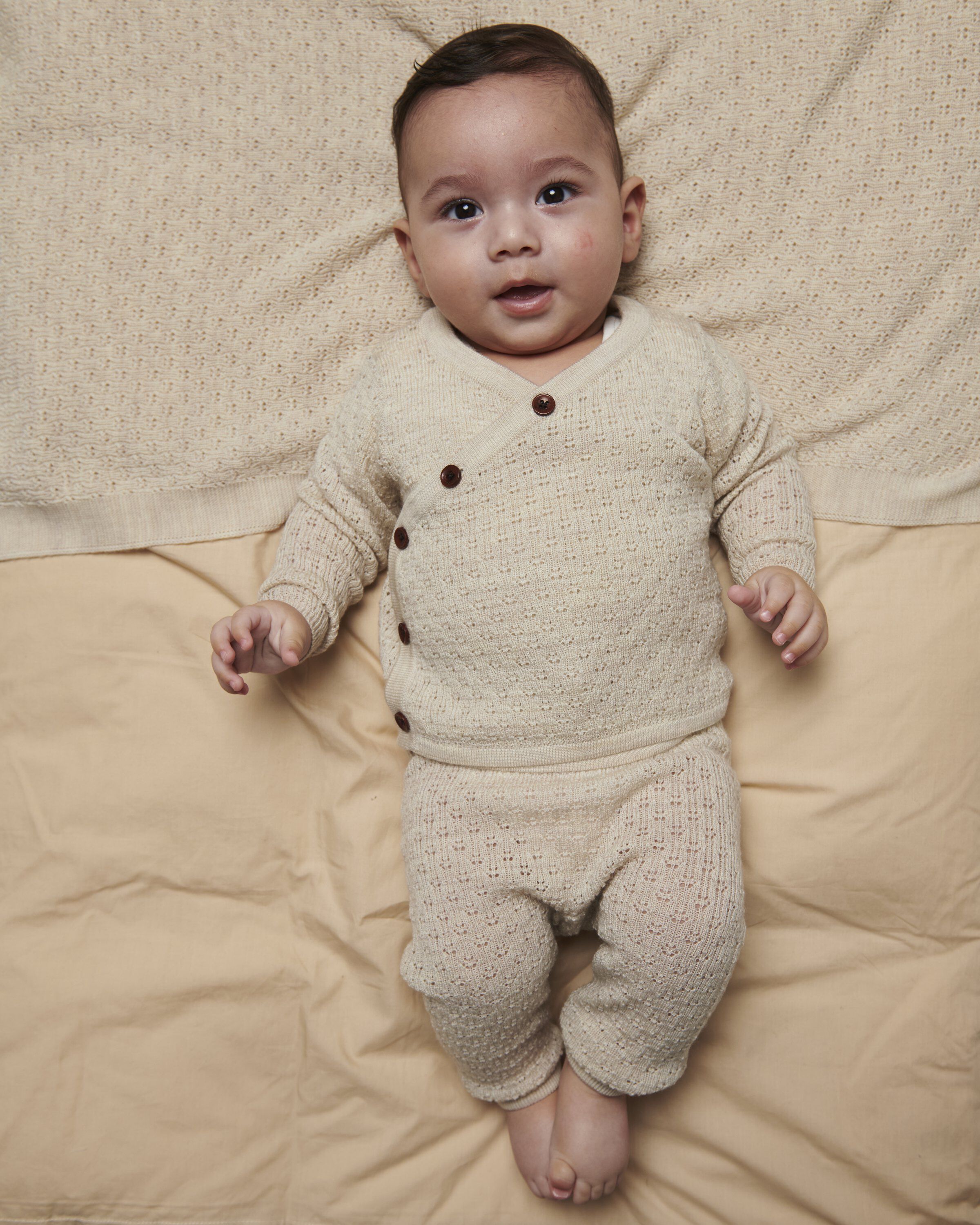 Merino Pattern Baby Cross-Over Cardigan