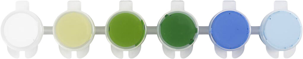 Plus Color Hobbymaling, bl&aring;/gr&oslash;n harmoni, 6x5ml.