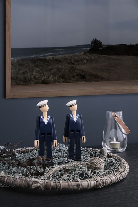 Marine mørk blå/hvid