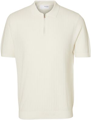 SLHCRAN SS KNIT STRUCTURE HALF ZIP
