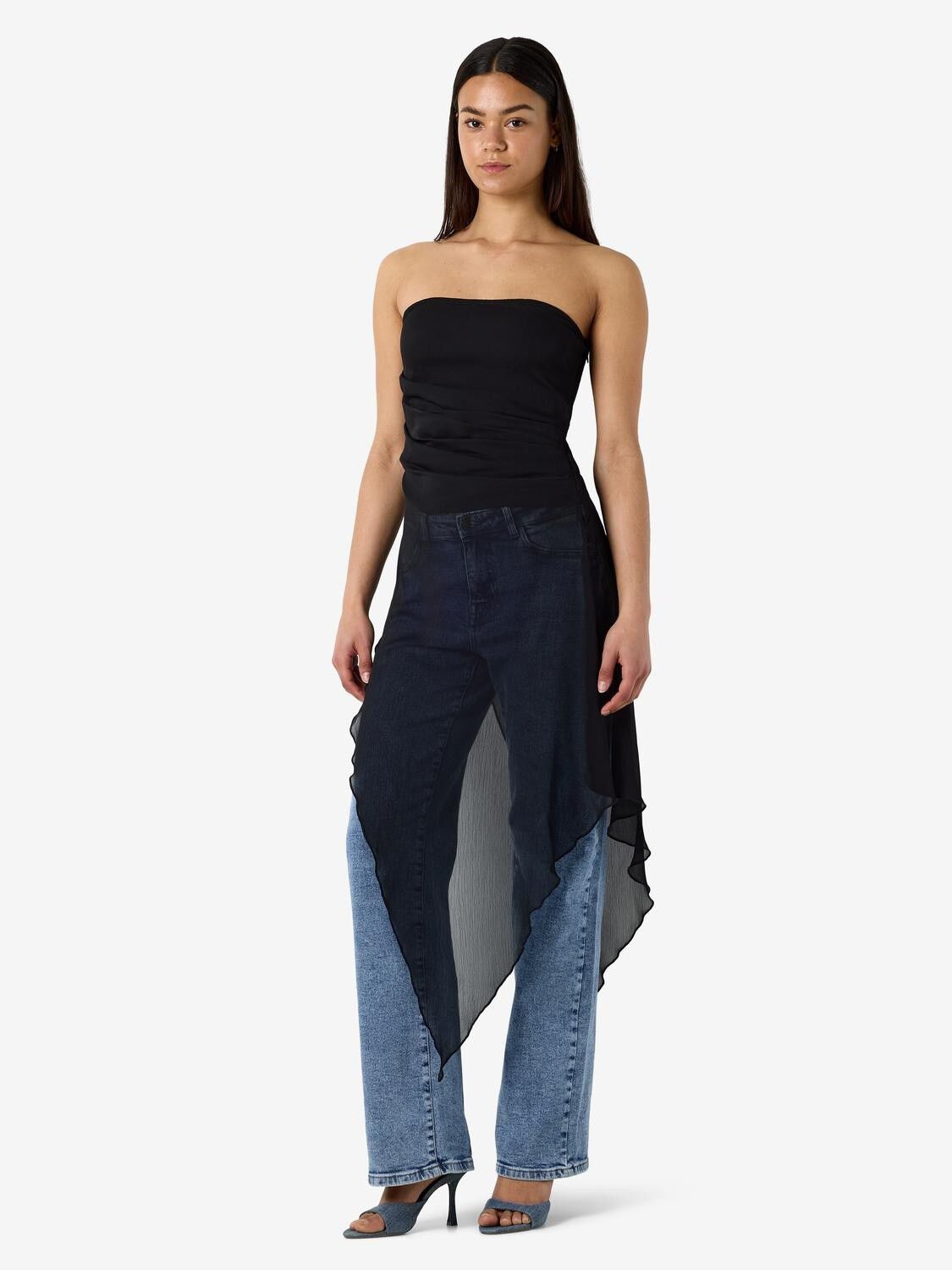 Nmisabel S/L Chiffon Bandeau Top