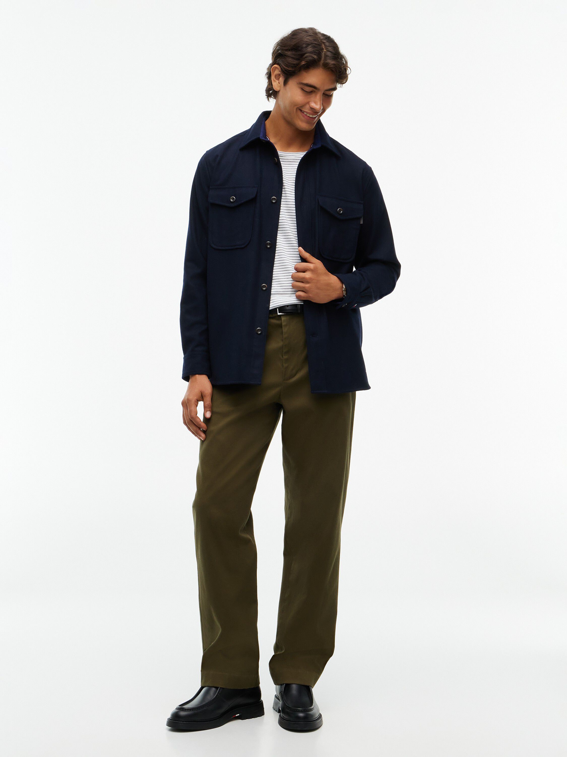 Relaxed Fit Wool Blend Shirt