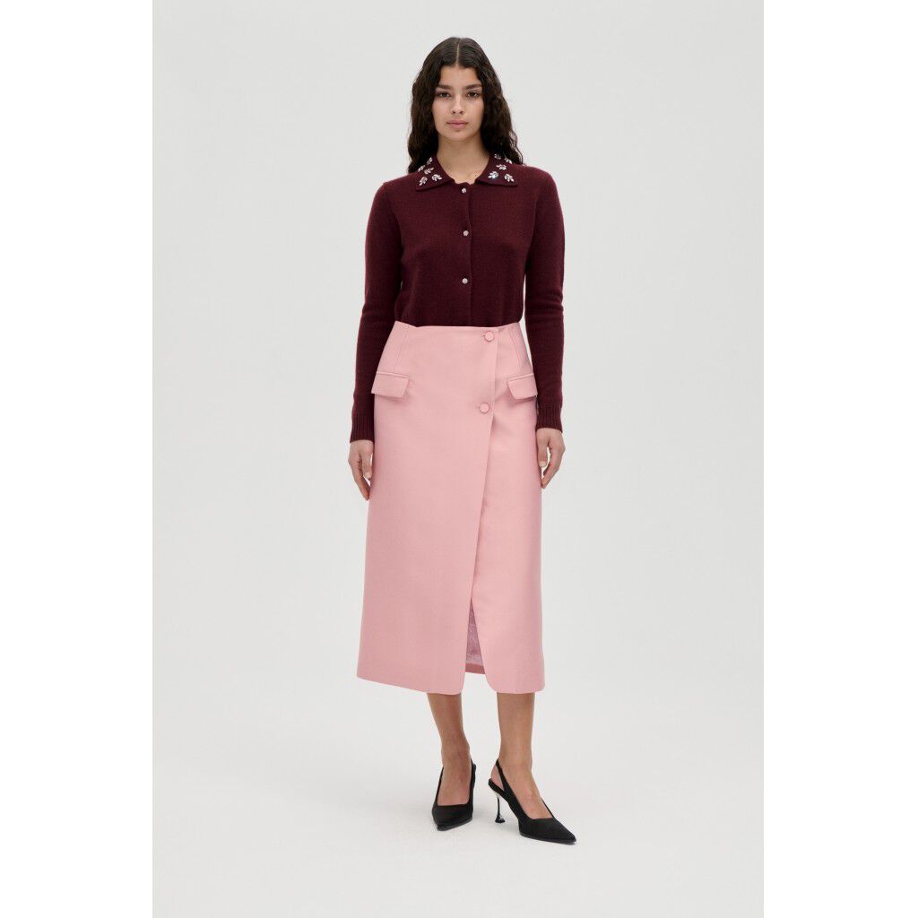 2562 Crepon, Pencil Midi Skirt