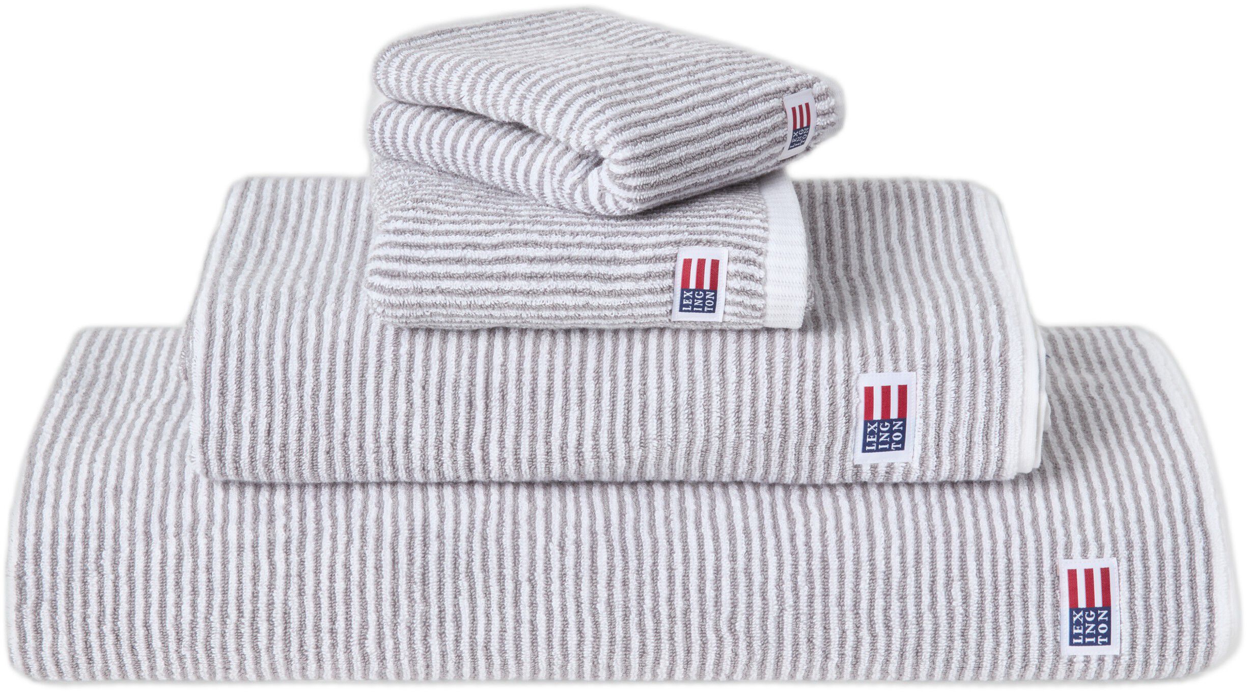 Original Towel White/Gray Striped