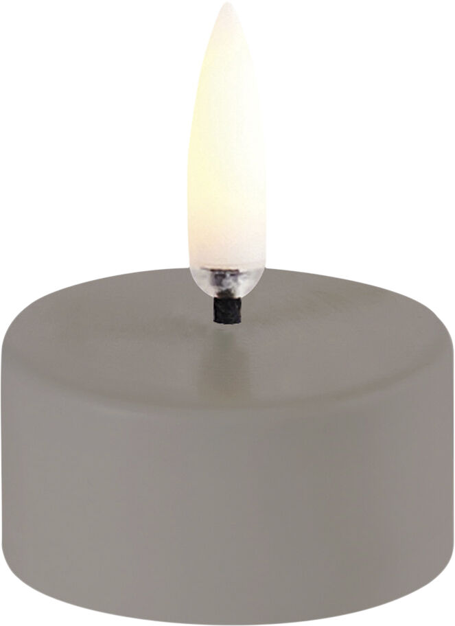 LED tealight 400~ battery incl., Plain black wax, Smooth, 4x2,1 cm