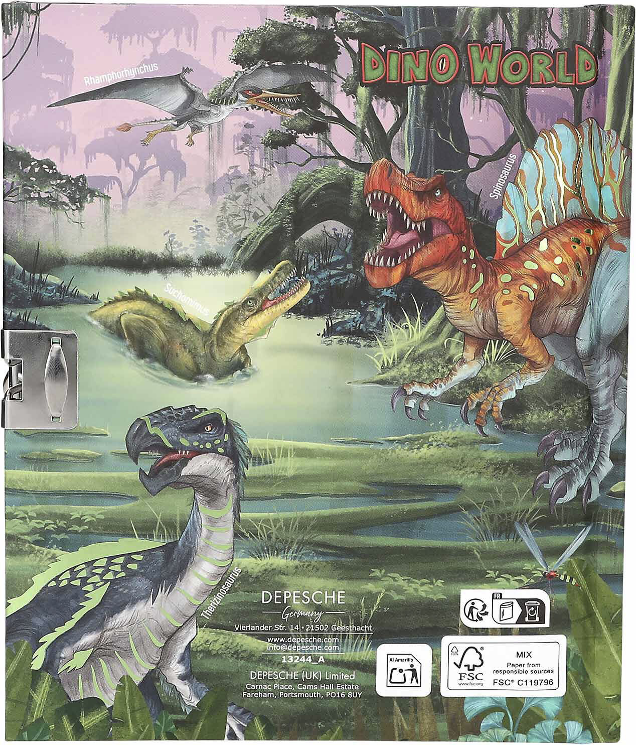 Dino World Dagbog m/h&aelig;nge