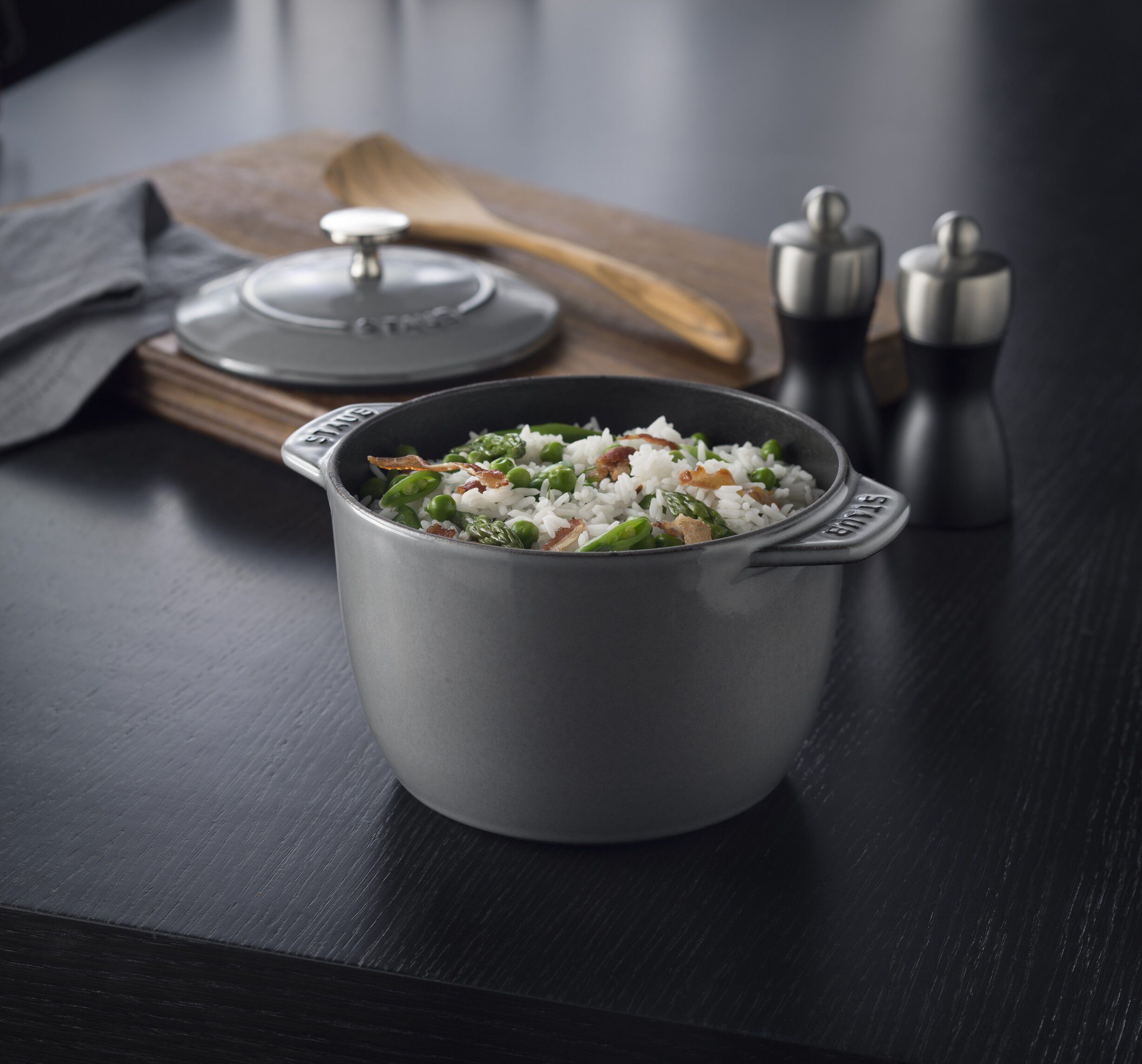 La Cocotte Ris Cocotte 16 cm / 1,75 l, Rund, Grafitgr&aring;, St&oslash;b