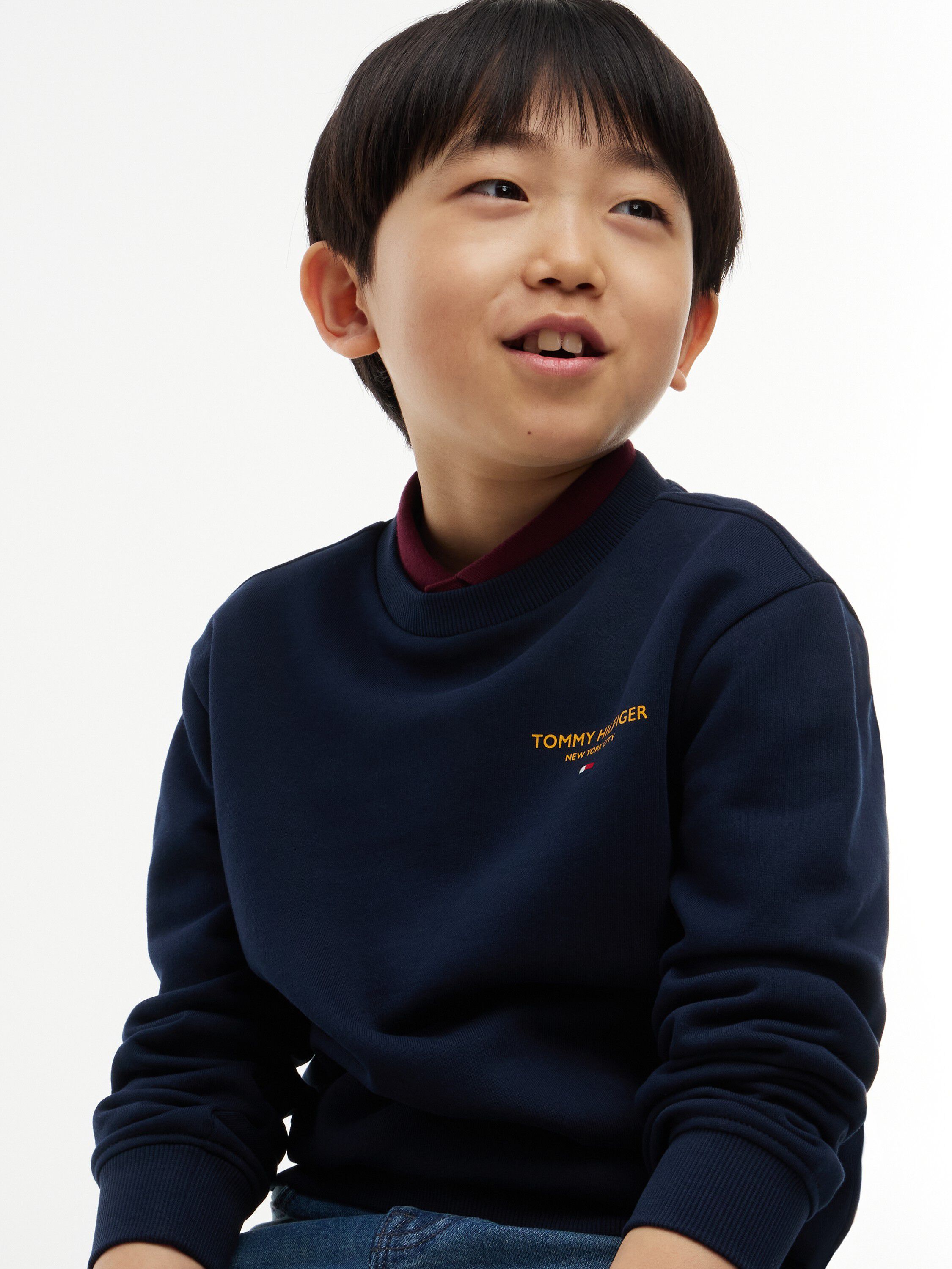 Logo Flag Embroidery Crew Neck Jumper