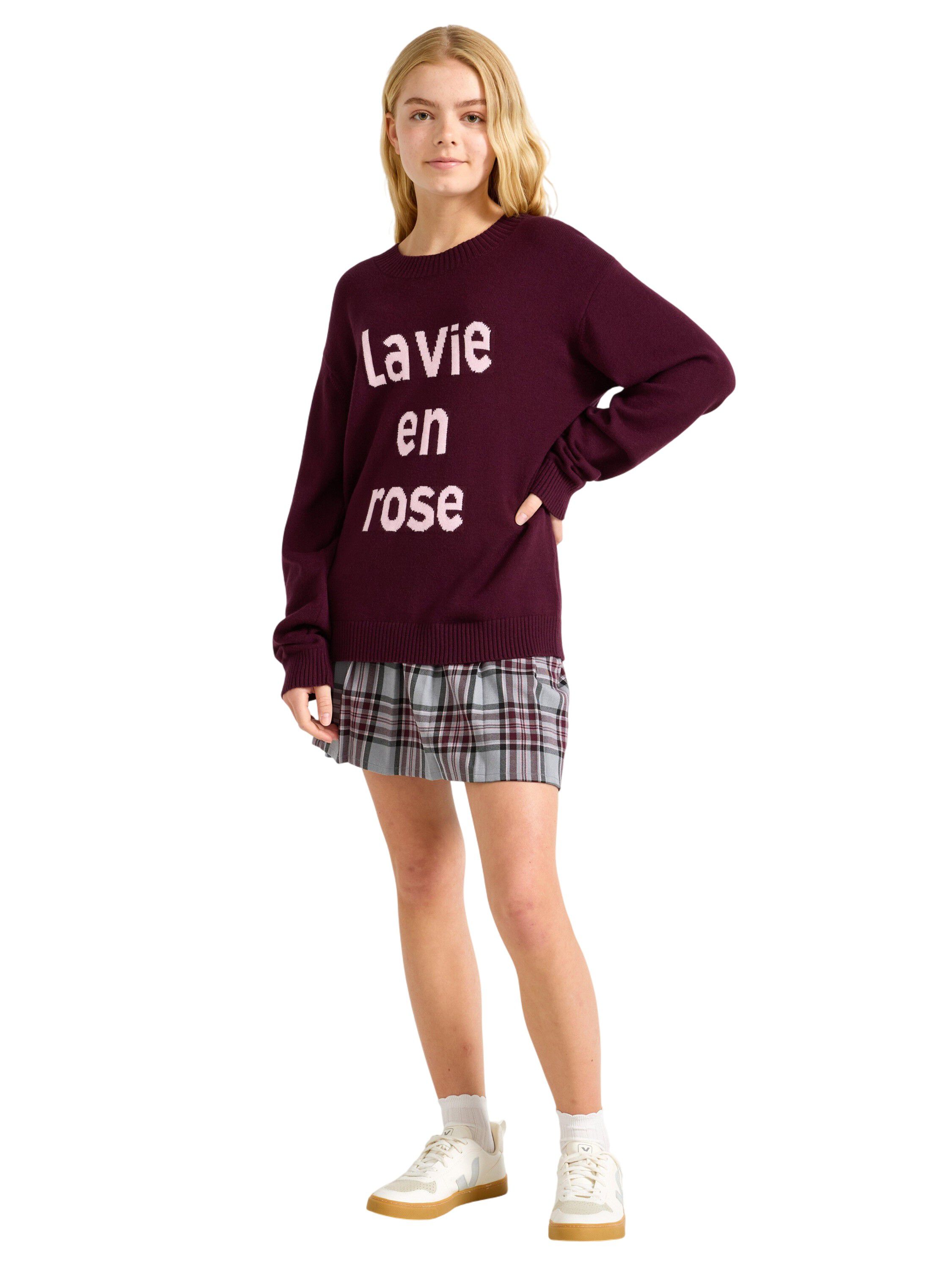 Bl&oslash;d, strikket tr&oslash;je i viskosebla