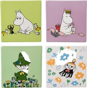 Moomin Arabia bordsk&aring;nere s&aelig;t 4stk Klassikere Genanvendt Interi&oslash;r