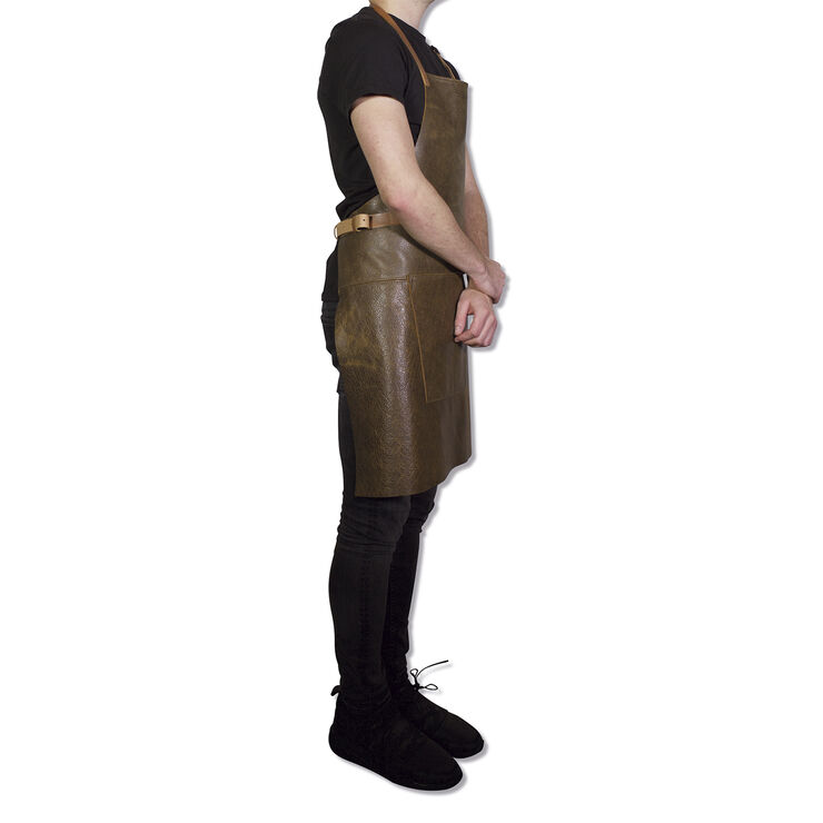 Læderforklæde BBQ Style Apron Vintage Brown