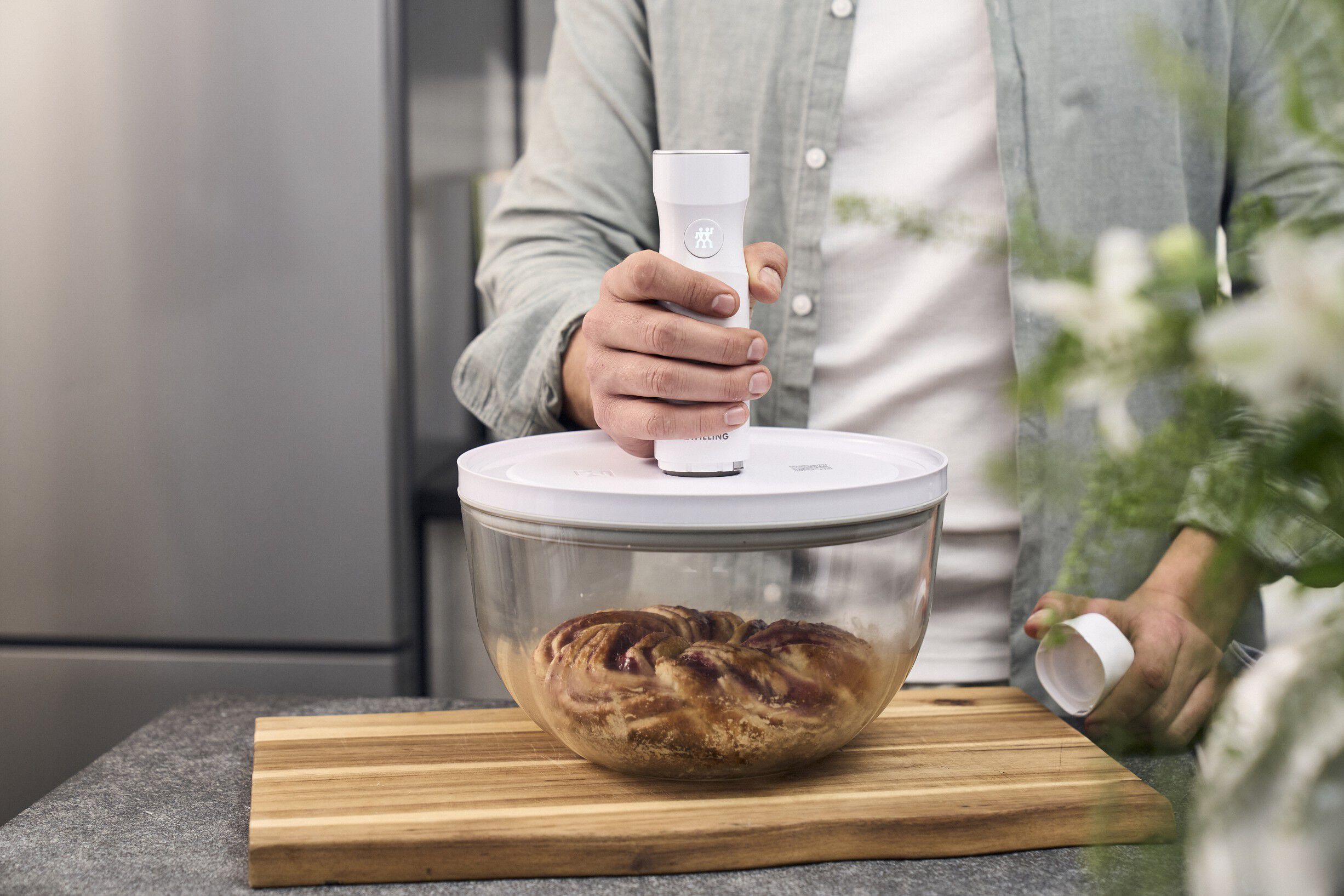 Fresh & Save BOWLS Vakuumsk&aring;l L / 26 cm, Glas, Gennemsigtig