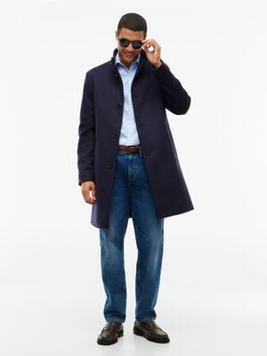 New York Label Wool Blend Coat