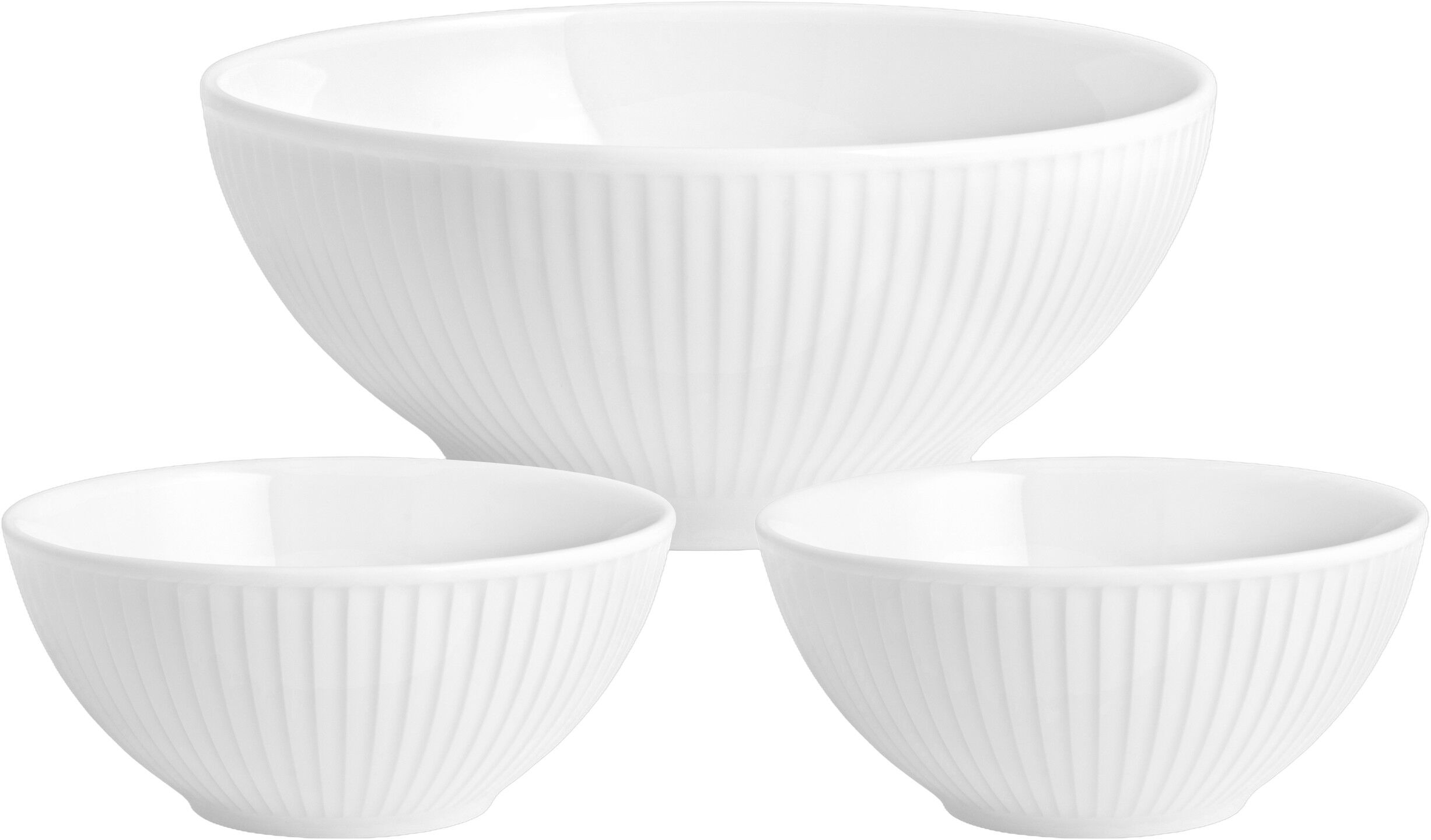 Bollesett Pliss&eacute; 3 deler 12/20 cm Hvit