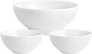Bollesett Pliss&eacute; 3 deler 12/20 cm Hvit