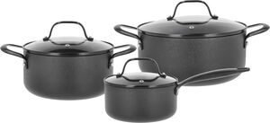 Grytesett m/lokk Black Fossil 6 deler Aluminium/keramisk