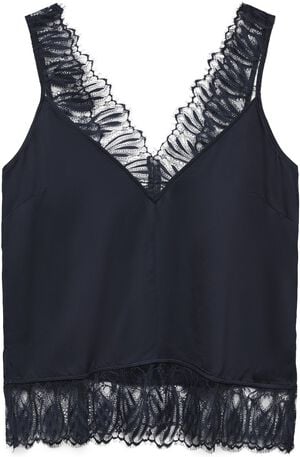 AWCLAIRE SL V-NECK LACE TOP