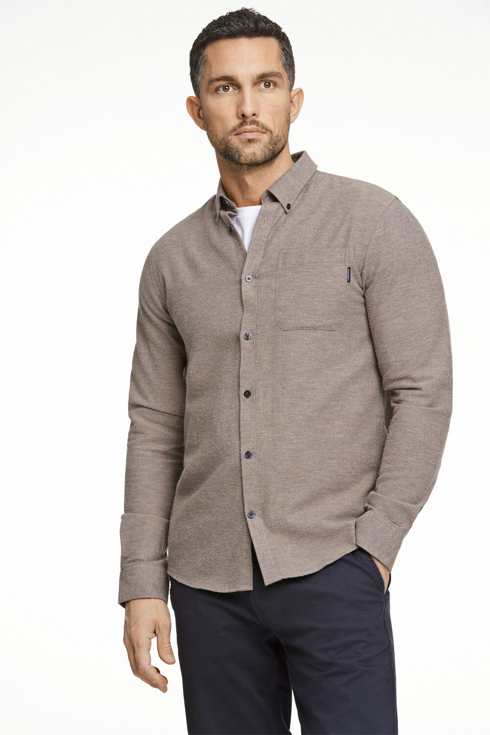 Brushed twill shirt L/S