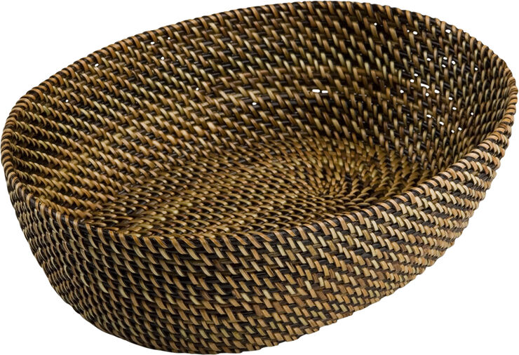 Brödkorg oval 24,5 x 18 cm Ljus/Mörk brun Nito flät