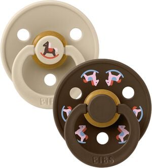 BIBS Pacifier Colour Holiday Horse 2 PACK Latex Size 1 Vanil