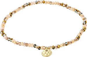 INDIE bracelet brown mix, gold-plated